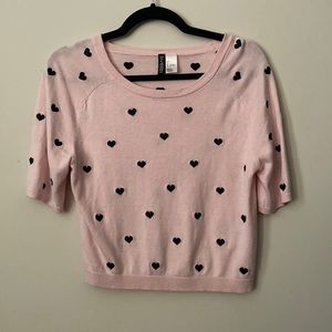 Crop Pink Heart Top Pastel Kawaii